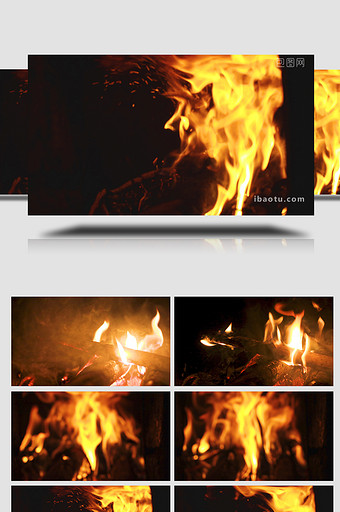 农村土灶烧火柴火火苗火焰篝火燃烧温暖氛围图片