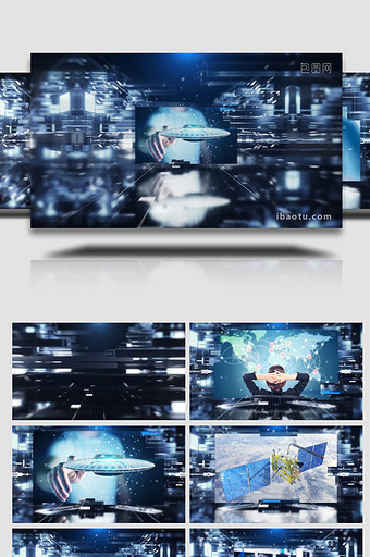 3d科技互联网信息空间图文展示AE模板图片
