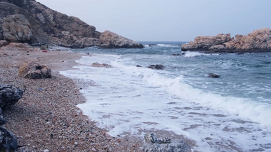 沙滩海岸礁石海浪波浪大海海洋自然海洋实拍