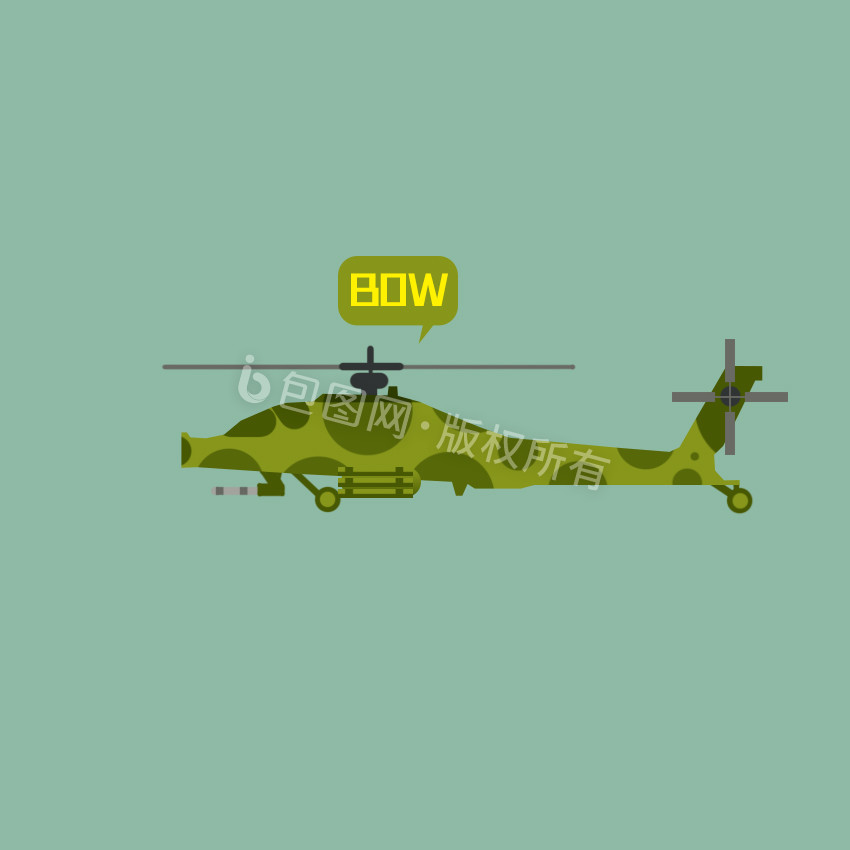 军绿色扁平卡通军用战斗机动效动图GIF图片