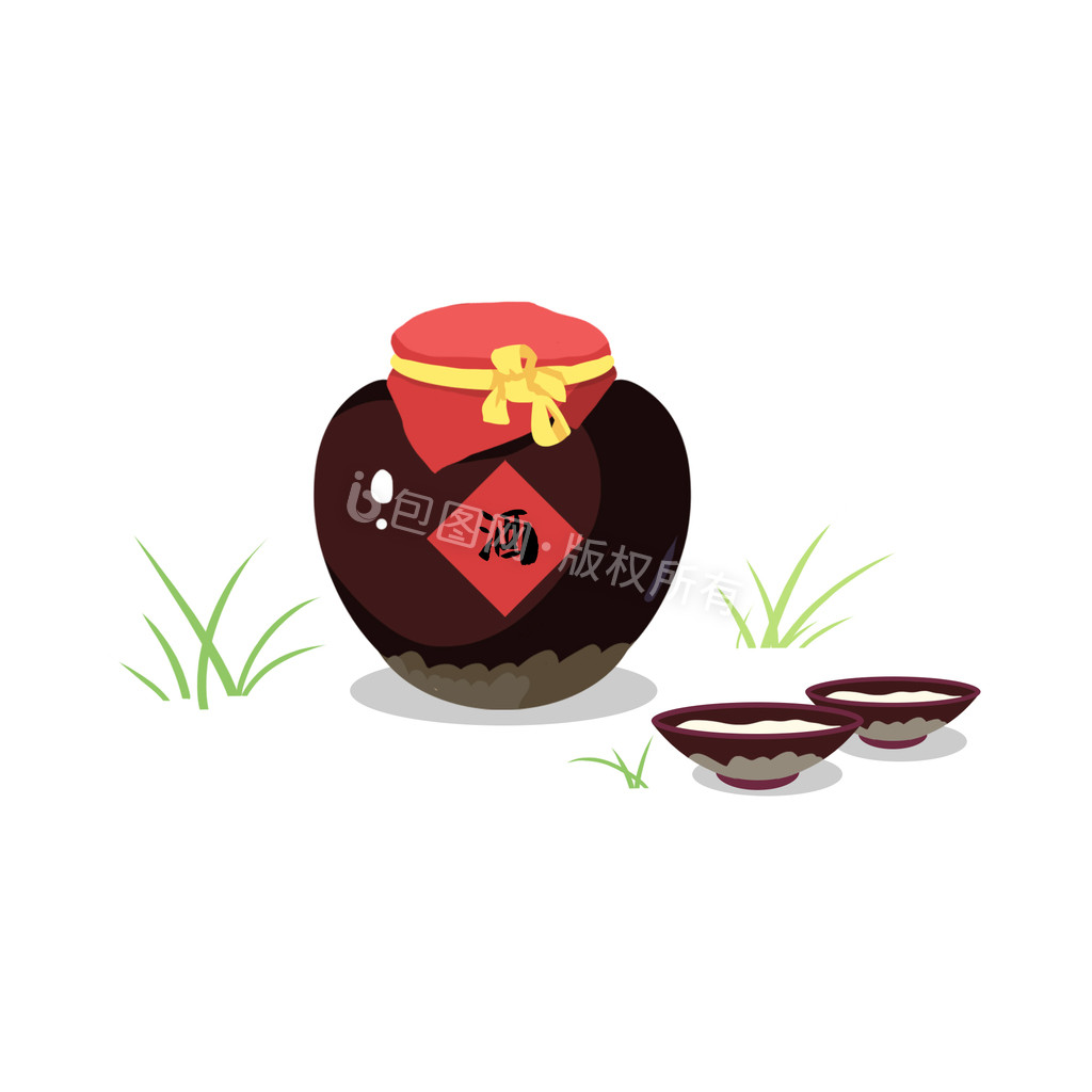 清明节中国风酒坛子动图gif