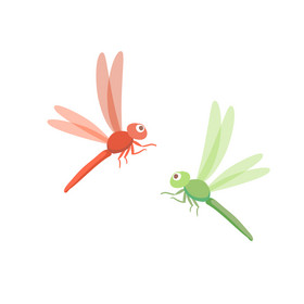 夏天蜻蜓飞舞挥动翅膀动图GIF