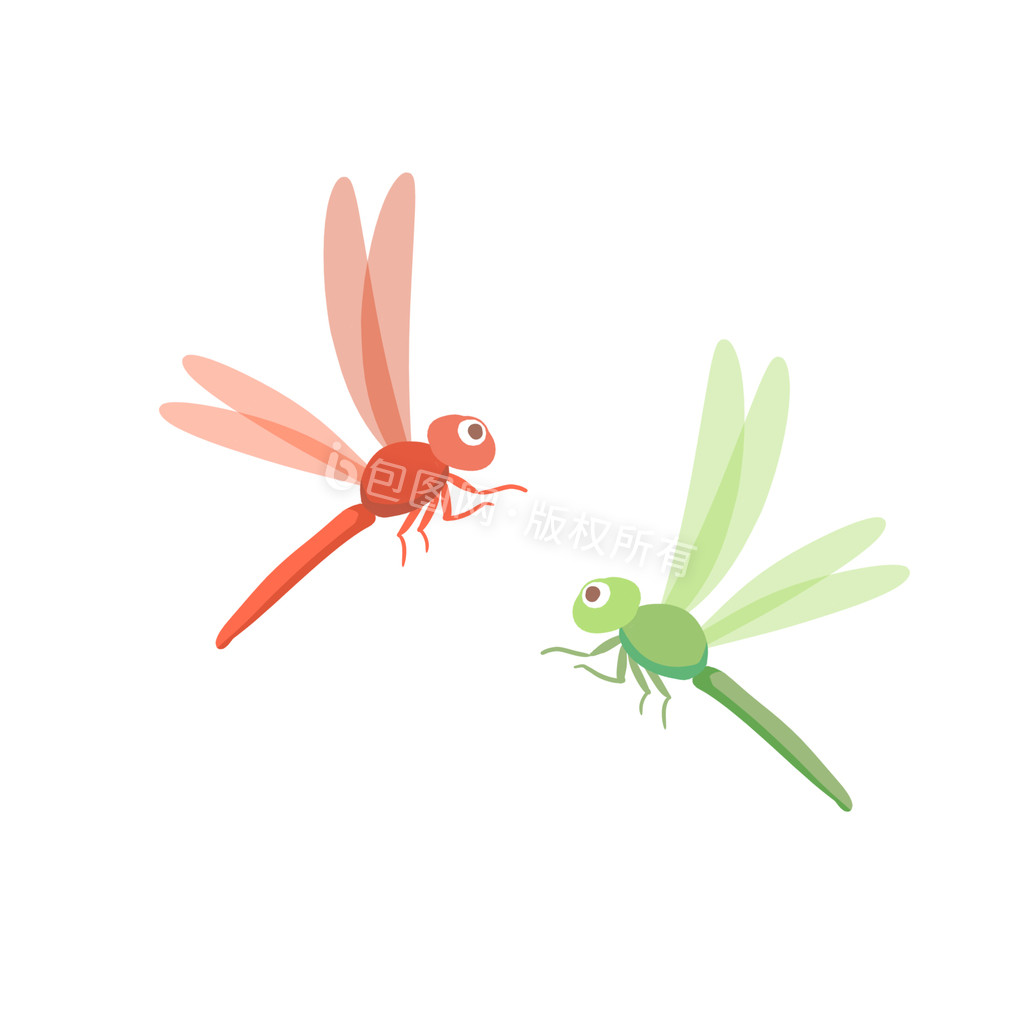 夏天蜻蜓飞舞挥动翅膀动图GIF图片