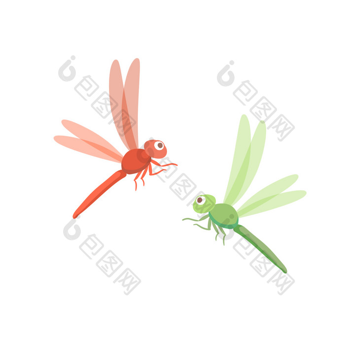 夏天蜻蜓飞舞挥动翅膀动图GIF