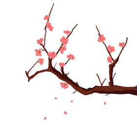 剪影banner春分字体节气文字花瓣春天动图gif春天落叶落花飘花漂浮