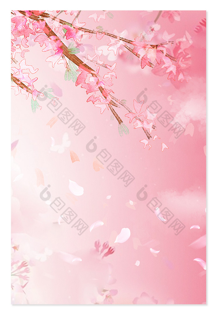 粉色浪漫樱花桃花纹理背景