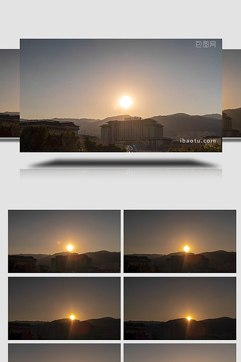 日落剪影大气太阳天空4K延时视频图片