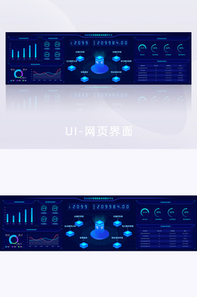 深色科技风智能化AI管理操作后台系统大屏