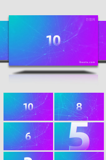 数字点线背景空间10秒倒计时开场AE模板图片