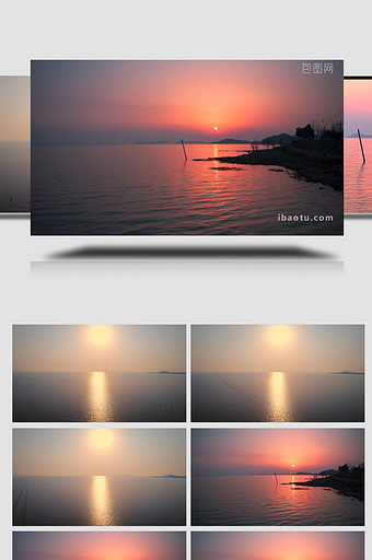 太湖日落风光实拍视频图片