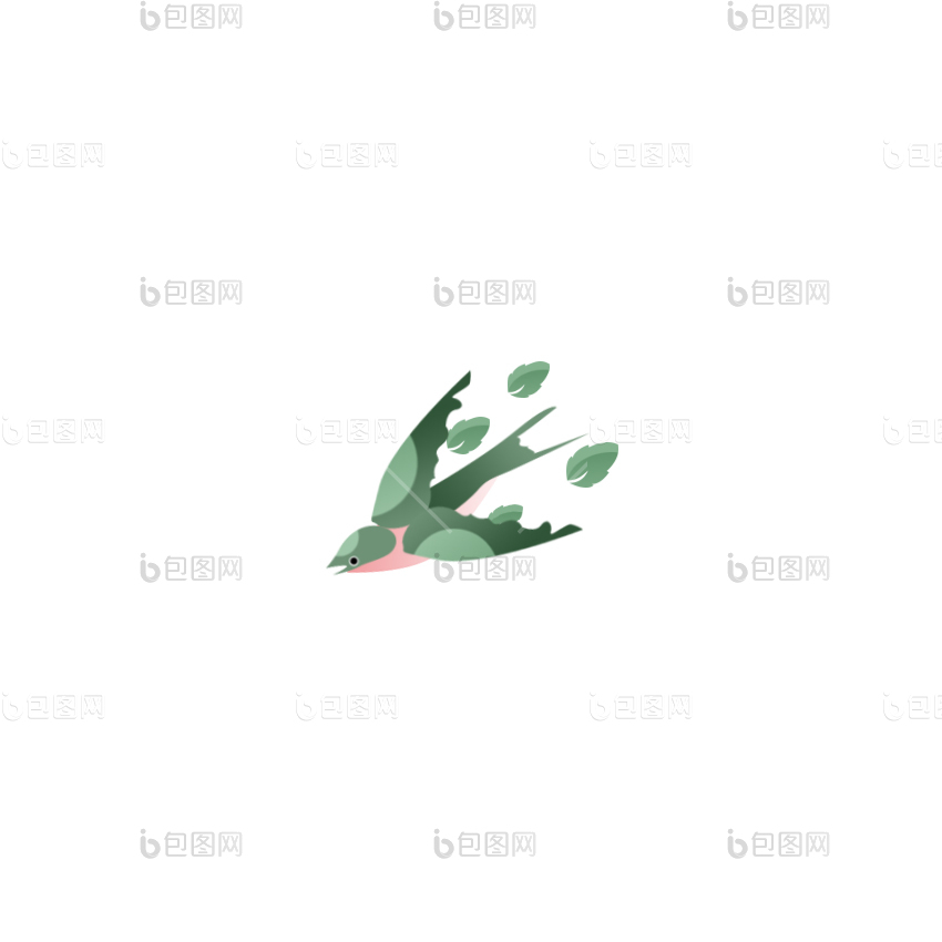 绿色扁平卡通春燕动效设计gif动图下载-包图网