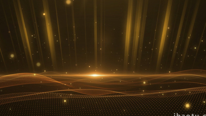 大气金色粒子颁奖典礼舞台背景视频