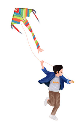 二十四节气春分小孩子放风筝图片