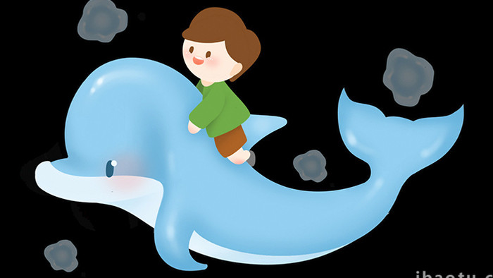 易用mg动画组合素材插画海洋类和海豚玩耍