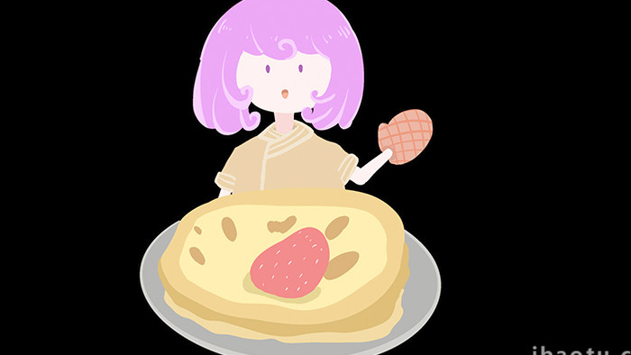 易用mg动画组合素材插画类烘焙类做蛋挞