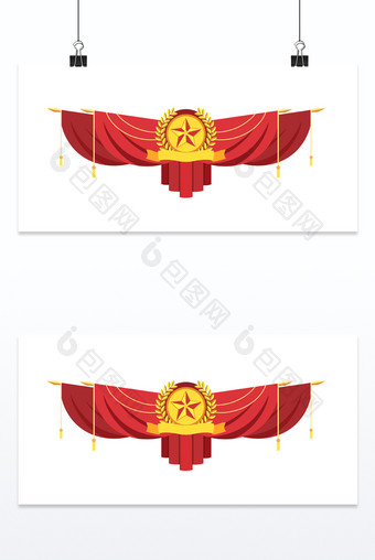 劳动节旗帜装饰元素图片