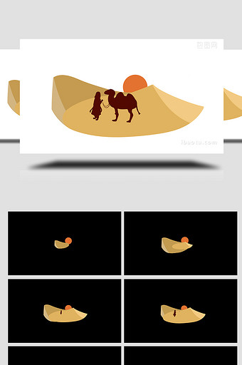 易用组合素材mg动画沙漠类牵着骆驼的旅人图片