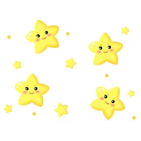 黄色简约闪闪可爱星星微笑表情包GIF