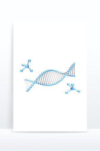 蓝色科技微观分子DNA结构图片