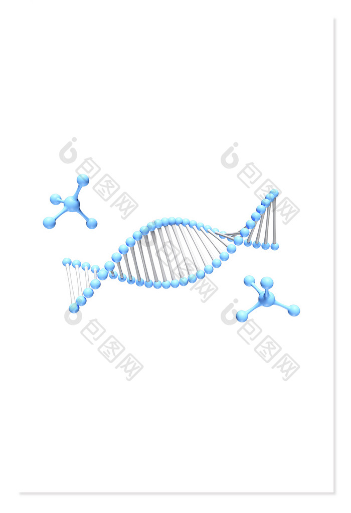 蓝色科技微观分子DNA结构