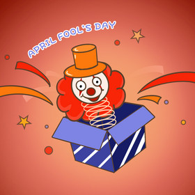 小丑愚人节礼盒插画动图GIF