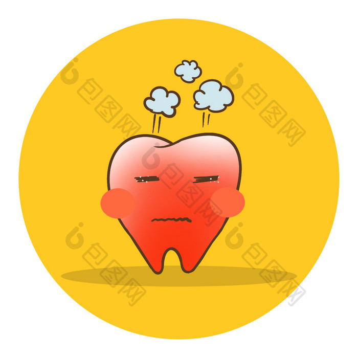 医疗牙齿牙疼发火刷牙泡沫动图GIF