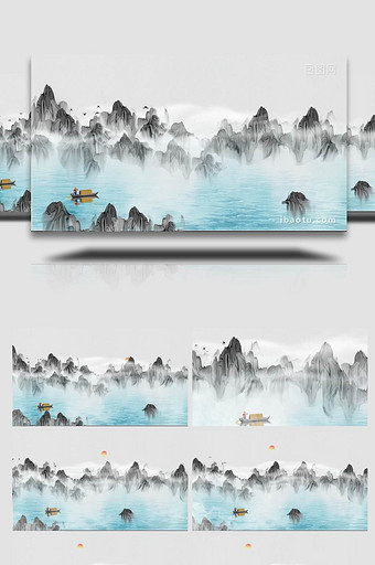 中国风水墨山水旅游宣传背景视频图片