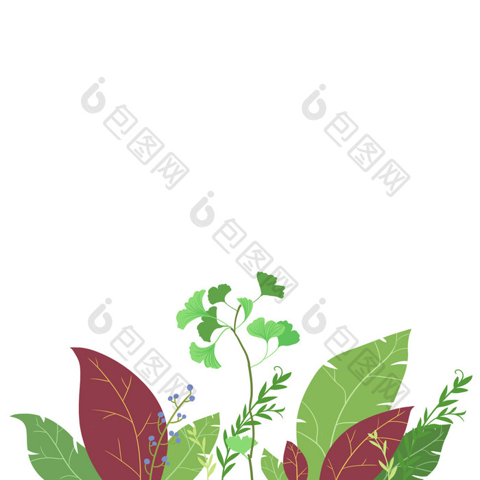 鲜花绿叶植物边框底边装饰动图GIF
