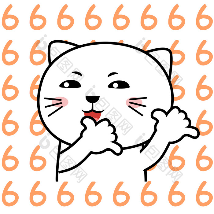 白色猫猫666表情包GIF