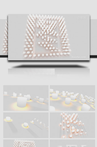 LOGO演绎三维柱状科技风片头AE模板图片