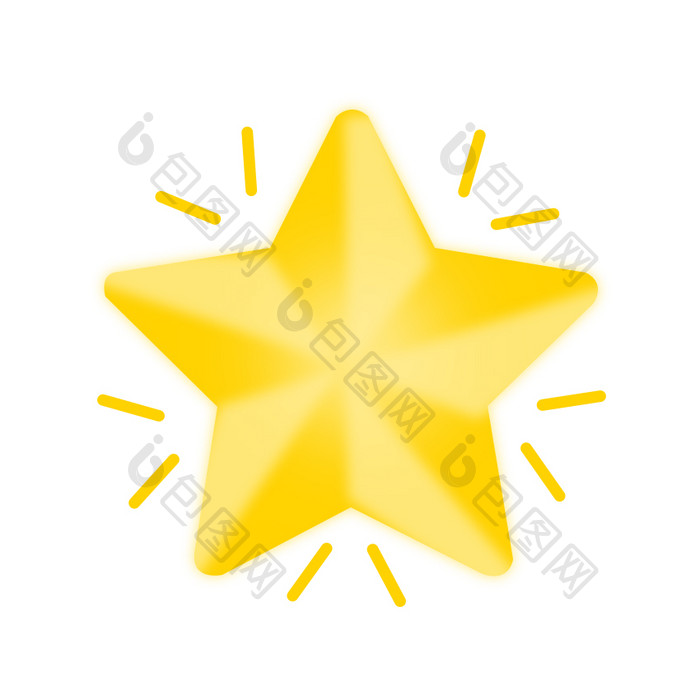 黄色立体星星闪烁表情包GIF