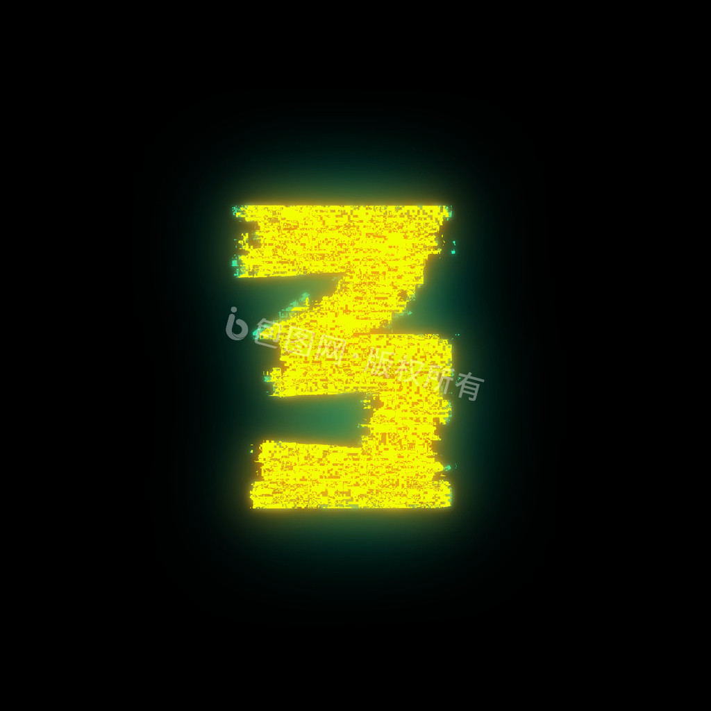 赛博朋克故障风倒计时321动图gif