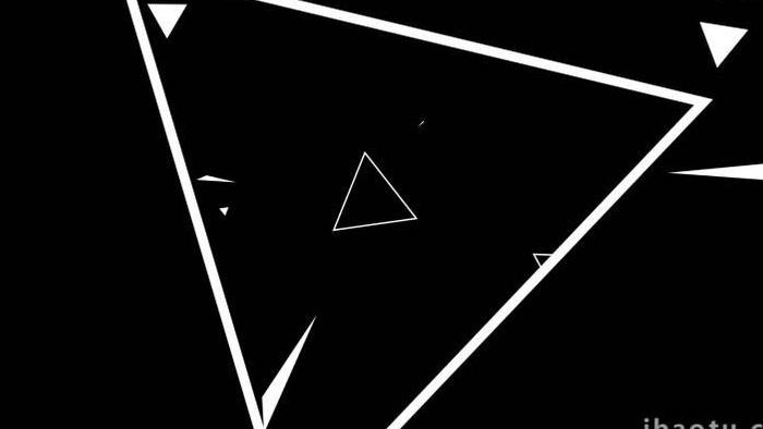 黑白三角圆形发散简约背景视频模板