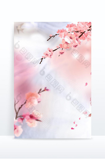 二十四节气春分粉色清新背景图片