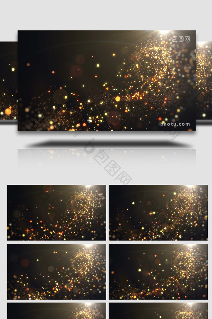 4K金色粒子闪闪发光流动循环视频素材