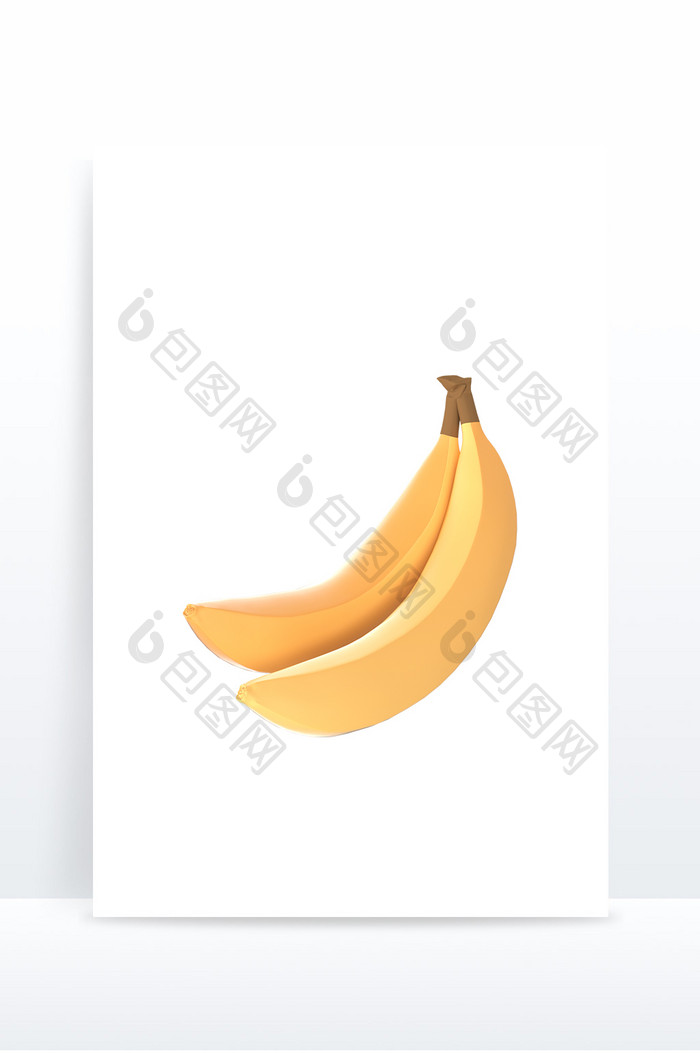 C4D卡通热带水果香蕉元素
