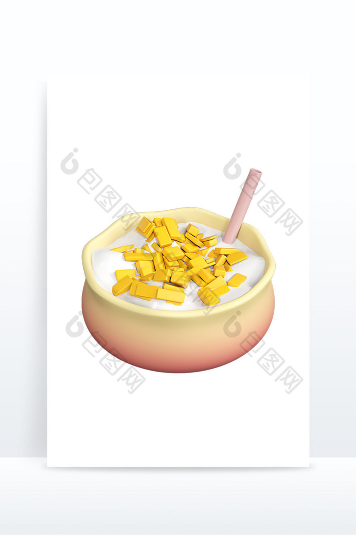 3DC4D夏日饮品芒果酸奶食物元素图片图片