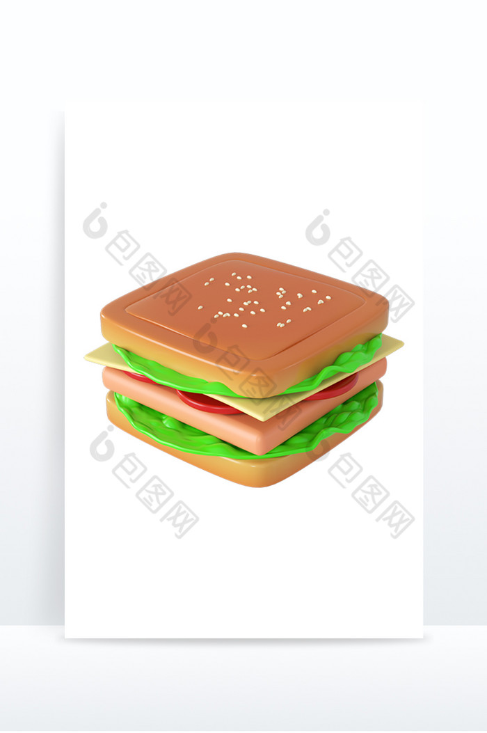 3DC4D美食三明治食物元素图片图片