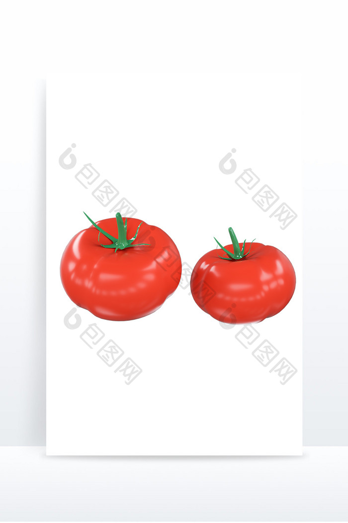 红色西红柿番茄水果3D元素