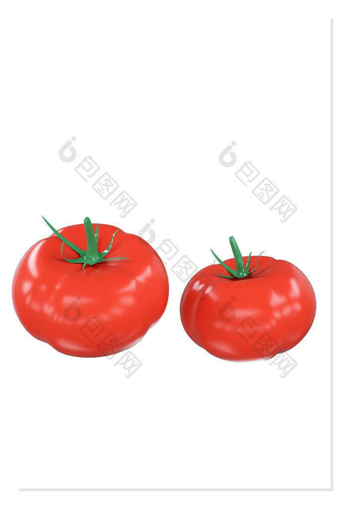 红色西红柿番茄水果3D元素