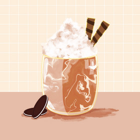 夏季雪顶咖啡奶茶奥利奥巧克力动图GIF