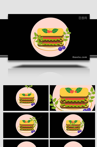 卡通清新食物美食甜点糕点MG动画图片