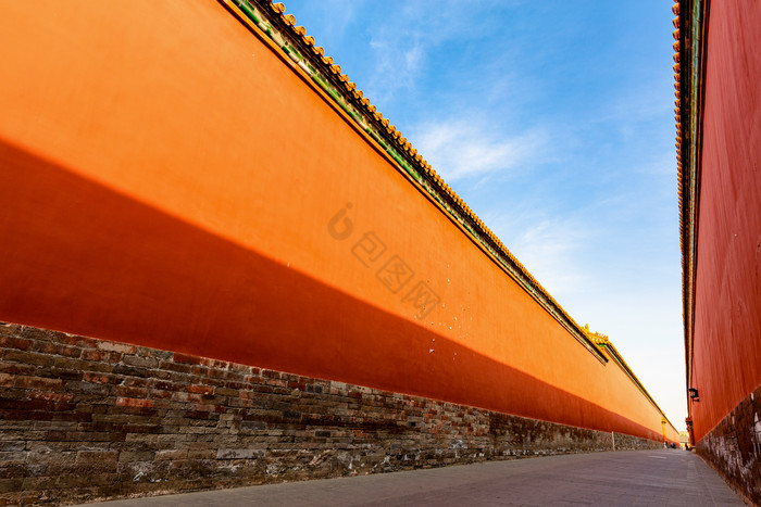 中国传统建筑北京故宫城墙图片