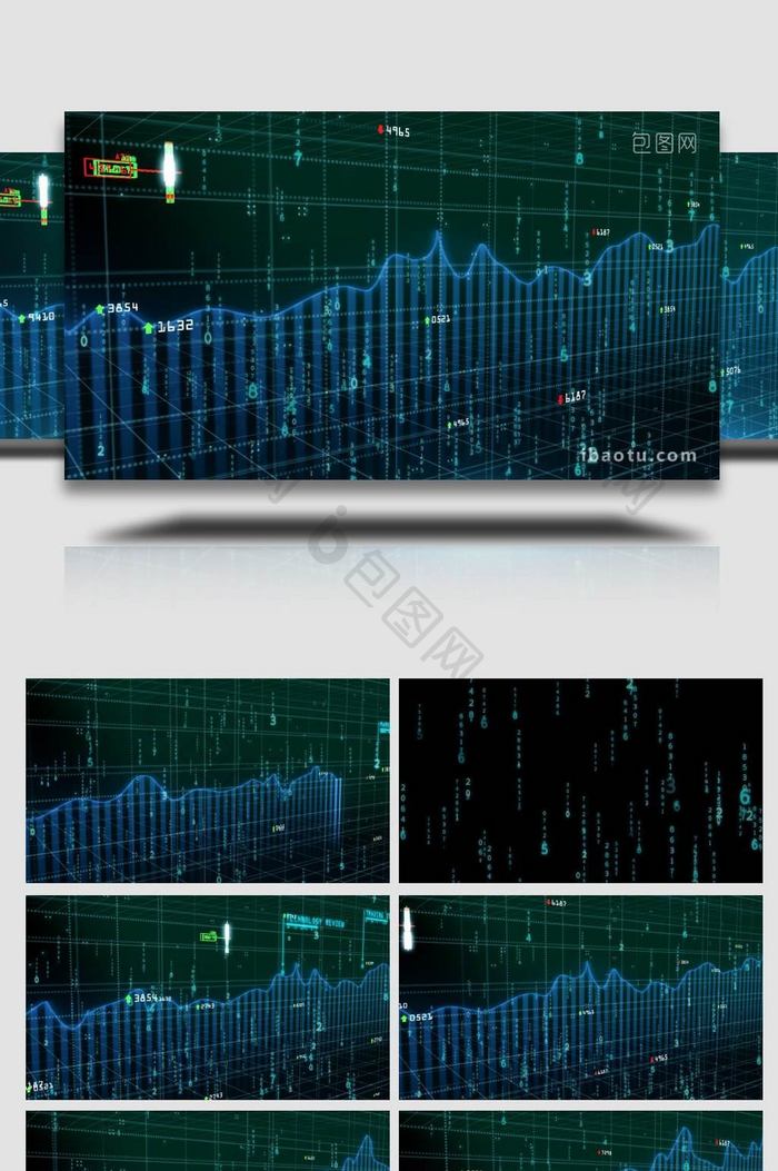 科技公司企业股票数据视频背景