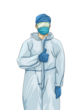 疫情戴口罩防护服志愿者点赞