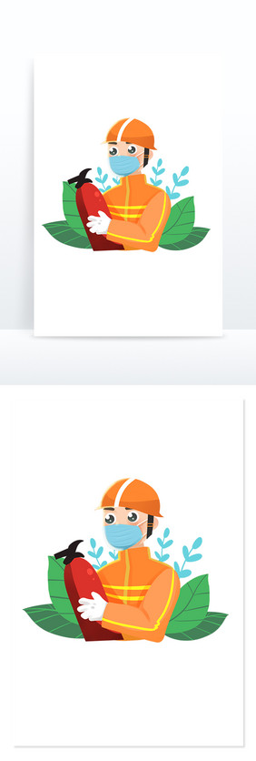 疫情防控职业消防员戴口罩