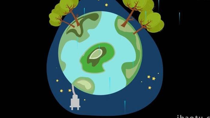 卡通自然环境地球污染环保MG动画