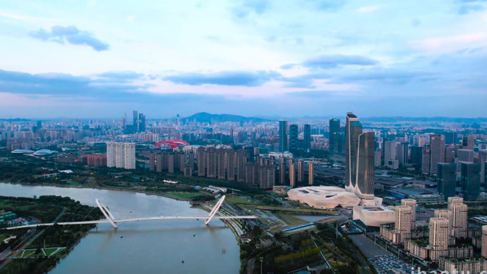 城市地标南京河西双子楼南京眼4K航拍