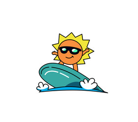 夏日冲浪的太阳形象图片