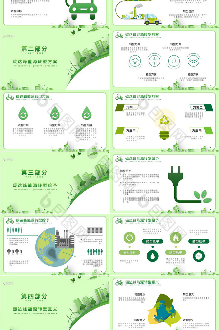 绿色科技能源转型碳中和介绍PPT模板